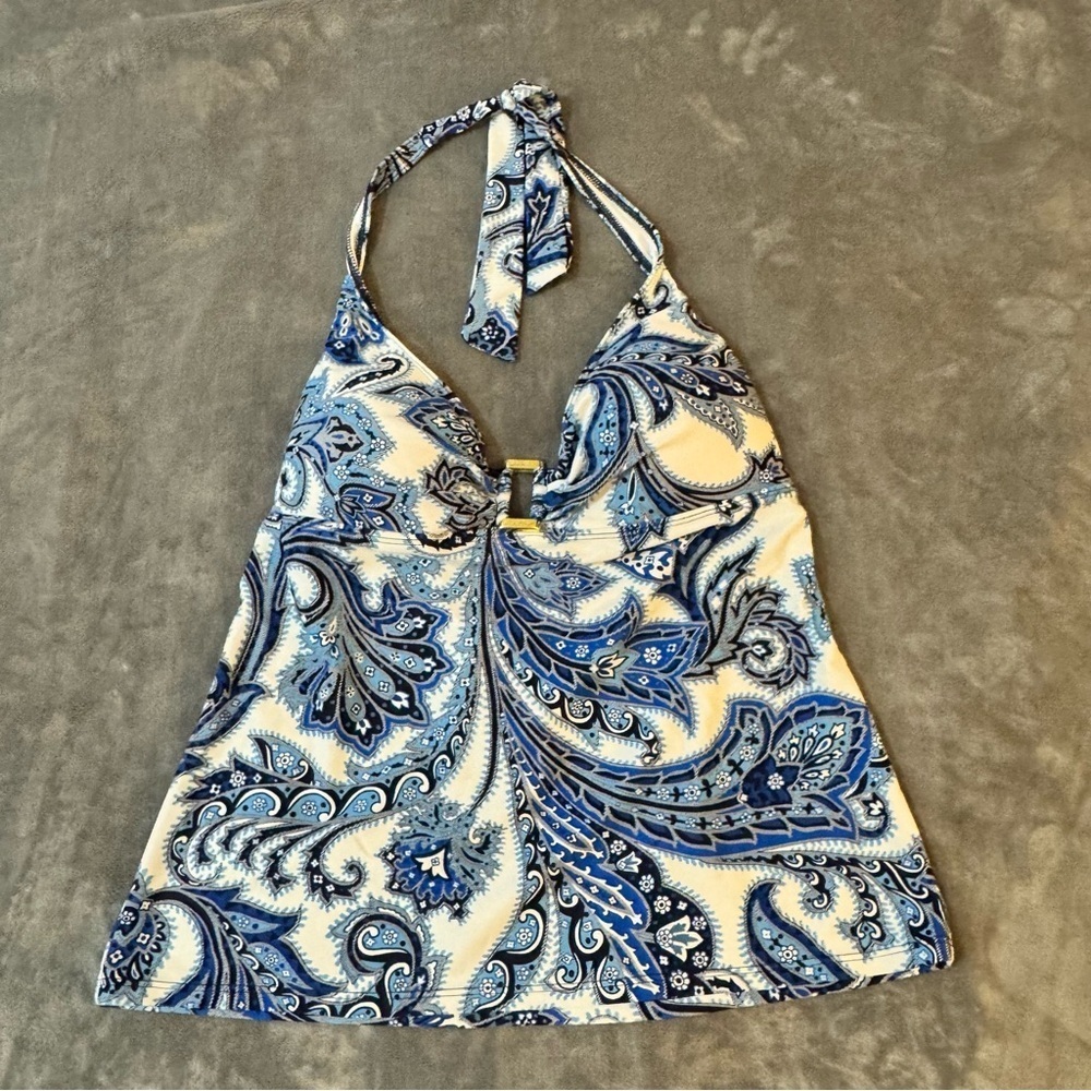 Lauren Ralph Lauren Blue and White Paisley Swim Camisole
#1271